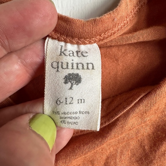 Kate Quinn Orange Bamboo Lap Neck Onesie Bodysuit 6-12 Months - Picture 2 of 3